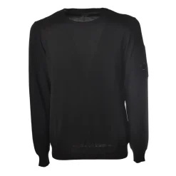 C.P. Company - Long Sleeve Crewneck Cotton Sweater - Black - Pullover - Luxury Exclusive Collection - Avvenice