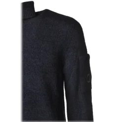 C.P. Company - Melange Effect High Neck Sweater - Powder Blue - Luxury Exclusive Collection - Avvenice