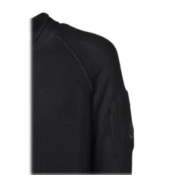 C.P. Company - Round Neck with Embossed Sleeve - Black - Shirt - Luxury Exclusive Collection - Avvenice