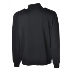 C.P. Company - Sweatshirt with Front Zip Closure and Snap Buttons - Blue - Luxury Exclusive Collection - Avvenice