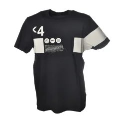 C.P. Company - T-Shirt with Contrast Print and Writings - Blue - Luxury Exclusive Collection - Avvenice