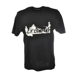 C.P. Company - T-Shirt with Front Print - Black - Sweater - Luxury Exclusive Collection - Avvenice
