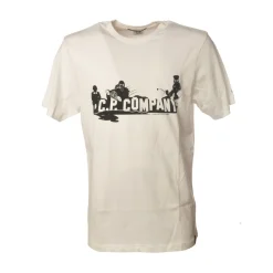 C.P. Company - T-Shirt with Front Print - Cream - Sweater - Luxury Exclusive Collection - Avvenice