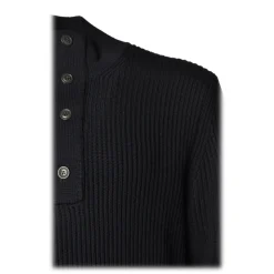 C.P. Company - Turtleneck Pullover with Buttons - Blue - Sweater - Luxury Exclusive Collection - Avvenice