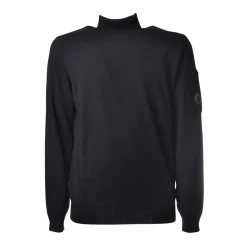 C.P. Company - Turtleneck Sweater with Seamed Sleeve - Blue - Sweater - Luxury Exclusive Collection - Avvenice