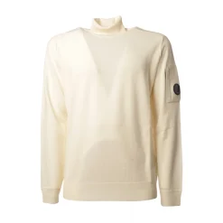 C.P. Company - Turtleneck Sweater with Seamed Sleeve - Cream - Sweater - Luxury Exclusive Collection - Avvenice