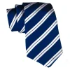 Cravates E.G. - Double Strip Tie - Midnight Blue - Avvenice