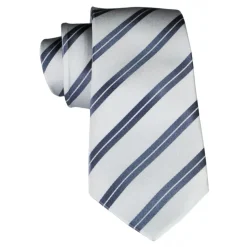 Cravates E.G. - Double Strip Tie - Mix of Gray and Ice Gray - Avvenice