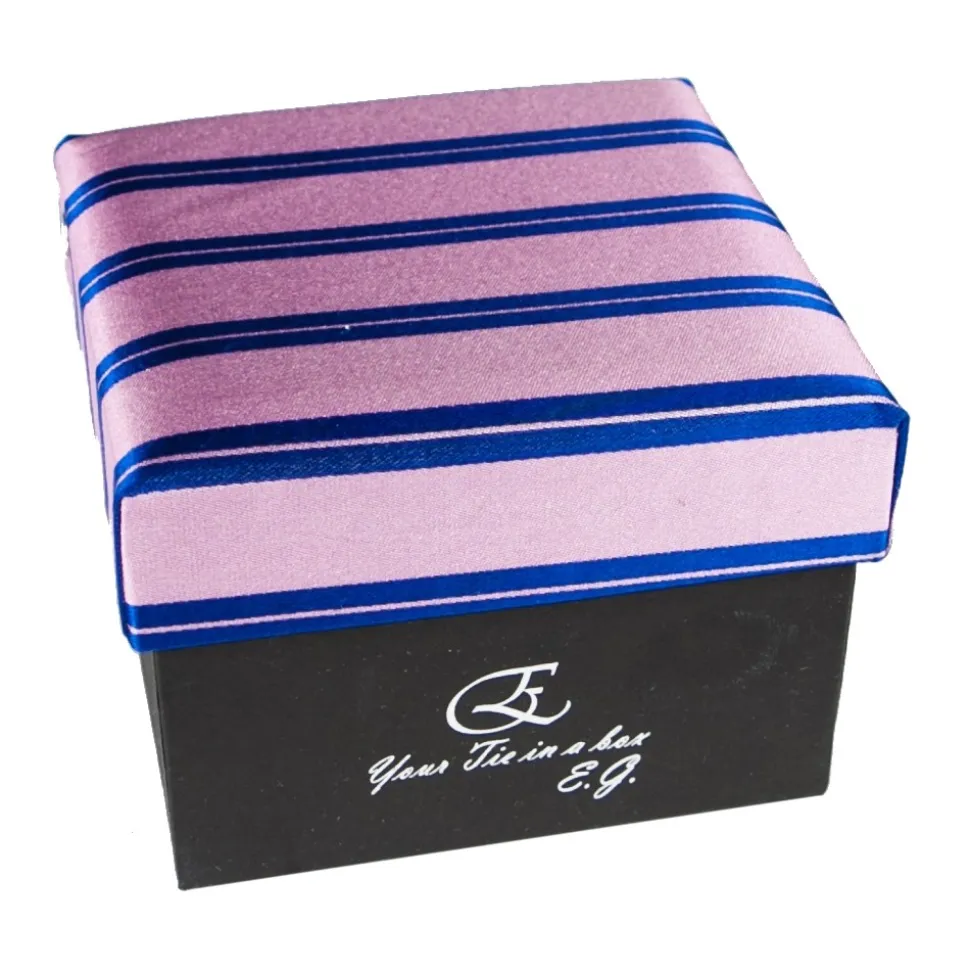 Cravates E.G. - Double Strip Tie - Mix of Persian Rose and Klein Blue - Avvenice