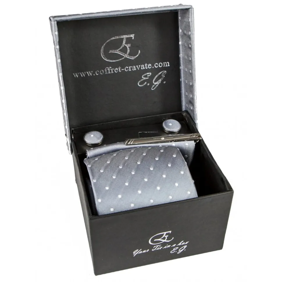 Cravates E.G. - Polka Dot Tie - Ice Gray - Avvenice