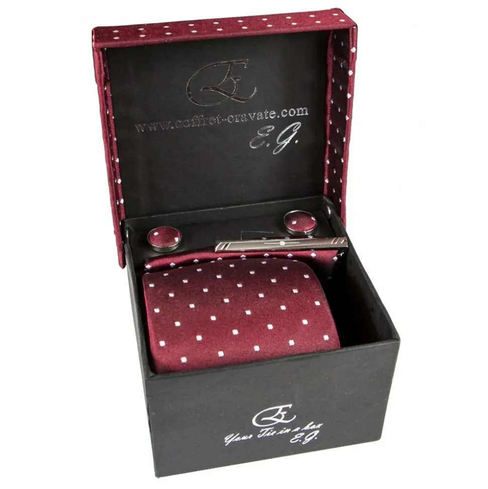 Cravates E.G. - Polka Dot Tie - Burgundy - Avvenice