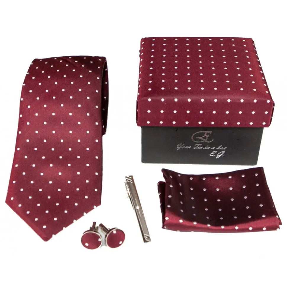 Cravates E.G. - Polka Dot Tie - Burgundy - Avvenice