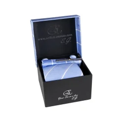 Cravates E.G. - Single Stripe Tie - Sky Blue - Avvenice