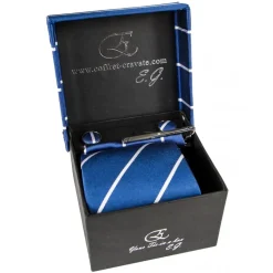 Cravates E.G. - Single Stripe Tie - Cobalt Blue - Avvenice