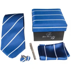 Cravates E.G. - Single Stripe Tie - Cobalt Blue - Avvenice
