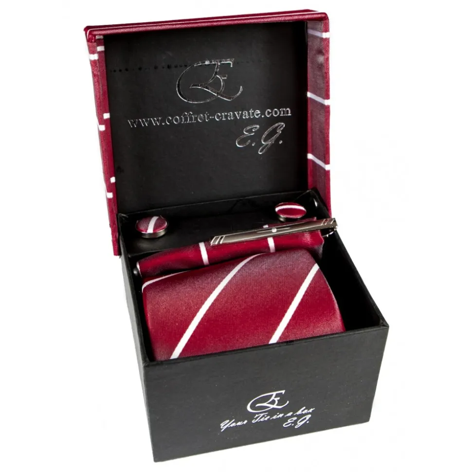 Cravates E.G. - Single Stripe Tie - Cardinal Red - Avvenice