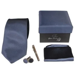 Cravates E.G. - Solid Satin Tie - Slate Gray - Avvenice