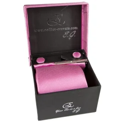 Cravates E.G. - Solid Square Pattern Tie - Warm Rose - Avvenice