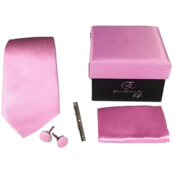 Cravates E.G. - Solid Square Pattern Tie - Warm Rose - Avvenice