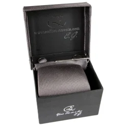 Cravates E.G. - Solid Square Pattern Tie - Dark Brown Maduro Colorado - Avvenice