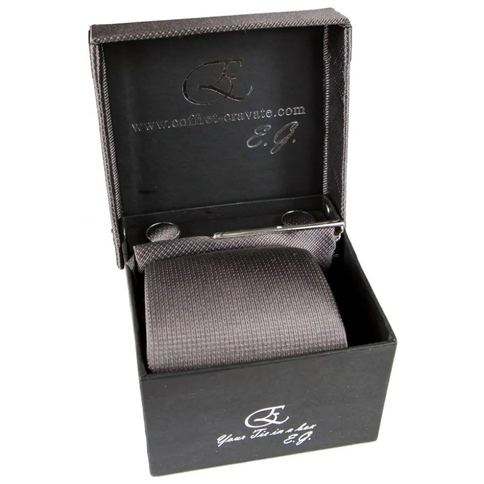 Cravates E.G. - Solid Square Pattern Tie - Dark Brown Maduro Colorado - Avvenice