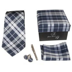 Cravates E.G. - Tartan Tie - Gray - Avvenice