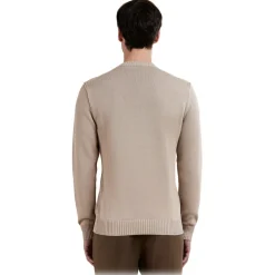 Cruna - Calais Crewneck Sweater - 1535 - Sesame - Handmade in Italy - Luxury High Quality Collection - Avvenice