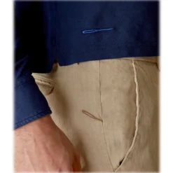 Cruna - Cannes Long Sleeves Polo - 573 - Navy - Handmade in Italy - Luxury High Quality Sweatshirt - Avvenice