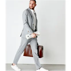 Cruna - Chelsea Fresh Wool Jacket - 560 - Light Grey - Handmade in Italy - Luxury High Quality Jacket - Avvenice