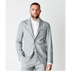 Cruna - Chelsea Fresh Wool Jacket - 560 - Light Grey - Handmade in Italy - Luxury High Quality Jacket - Avvenice