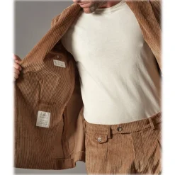 Cruna - Chelsea Jacket in Corduroy - 611 - Cognac - Handmade in Italy - Luxury High Quality Jacket - Avvenice