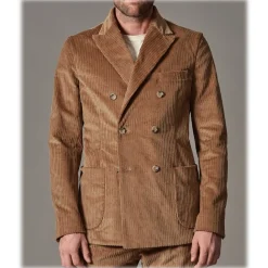 Cruna - Chelsea Jacket in Corduroy - 611 - Cognac - Handmade in Italy - Luxury High Quality Jacket - Avvenice