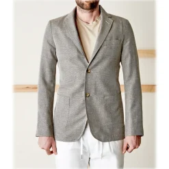 Cruna - Chelsea Linen Jacket - 556 - Terra - Handmade in Italy - Luxury High Quality Jacket - Avvenice
