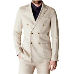 Cruna - Chelsea Linen Jacket - 540 - Ecru - Handmade in Italy - Luxury High Quality Jacket - Avvenice