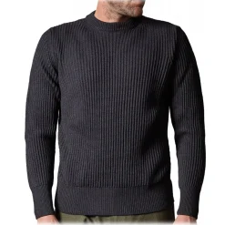 Cruna - Crewneck Sweater in Wool - 657 - Night Blue - Handmade in Italy - Luxury High Quality Sweater - Avvenice