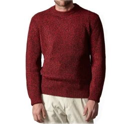 Cruna - Crewneck Sweater in Wool - 499 - Red - Handmade in Italy - Luxury High Quality Sweater - Avvenice