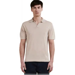 Cruna - Levante Polo Shirt - 1531 - Sesame - Handmade in Italy - Luxury High Quality Collection - Avvenice
