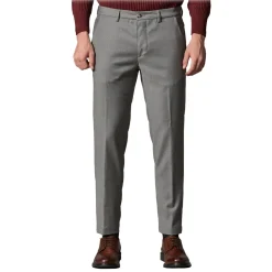 Cruna - Marais Trousers in Wool Flannel - 628 - Slate - Handmade in Italy - Luxury High Quality Pants - Avvenice