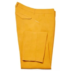 Cruna - Marais Trousers in Cotton - 511 - Senape - Handmade in Italy - Luxury High Quality Pants - Avvenice