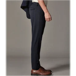 Cruna - Marais Trousers in Tech Wool - 648 - Night Blue - Handmade in Italy - Luxury High Quality Pants - Avvenice