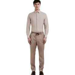 Cruna - Mitte Trousers - 1516 - Toupe - Handmade in Italy - Luxury High Quality Collection - Avvenice