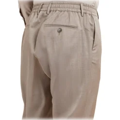 Cruna - Mitte Trousers - 1516 - Toupe - Handmade in Italy - Luxury High Quality Collection - Avvenice