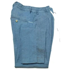 Cruna - Mitte Trousers in Linen - 541 - Light Blue - Handmade in Italy - Luxury High Quality Pants - Avvenice