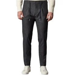 Cruna - Mitte Trousers in Corduroy - 615 - Night Blue - Handmade in Italy - Luxury High Quality Pants - Avvenice