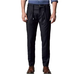 Cruna - Mitte Trousers in Wool Flannel - 628 - Night Blue - Handmade in Italy - Luxury High Quality Pants - Avvenice