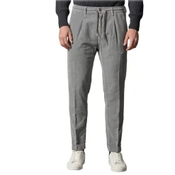 Cruna - Mitte Trousers in Corduroy - 464 - Grey - Handmade in Italy - Luxury High Quality Pants - Avvenice