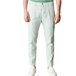 Cruna - Mitte Trousers in Cotton - 533 - Green - Handmade in Italy - Luxury High Quality Pants - Avvenice