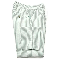 Cruna - Mitte Trousers in Cotton - 533 - Green - Handmade in Italy - Luxury High Quality Pants - Avvenice