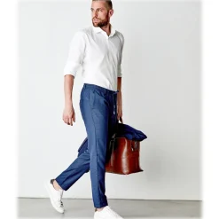 Cruna - Mitte Trousers in Fresh Wool - 562 - Navy - Handmade in Italy - Luxury High Quality Pants - Avvenice