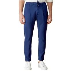 Cruna - Mitte Trousers in Fresh Wool - 560 - Navy - Handmade in Italy - Luxury High Quality Pants - Avvenice